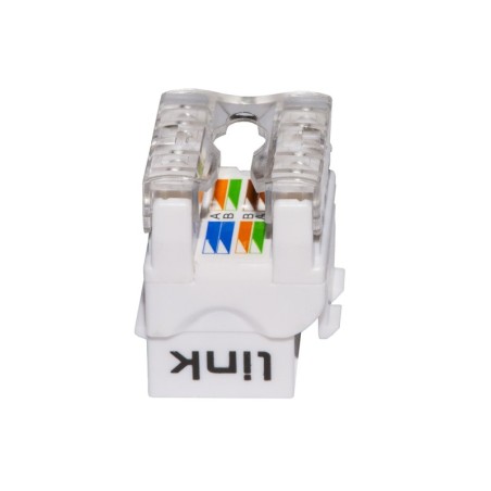 PRESA RETE KEYSTONE JACK RJ45 CATEGORIA 6 UTP COLORE BIANCO 180° CONTATTI DORATI 50 MICRON