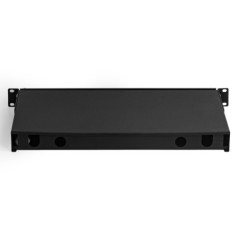 CASSETTO FIBRA OTTICA 24 PORTE PER ADATTATORI LC DUPLEX E SC SIMPLEX 1 UNITA' PER INSTALLAZIONE 19" NERO (VUOTO)