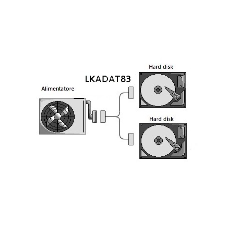 CAVETTO SDOPPIATORE SATA INTERNO 1 MASCHIO - 2 X FEMMINA CM 20