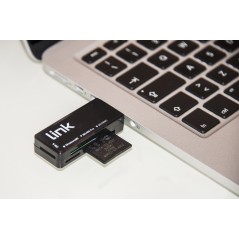 MINI LETTORE CARD USB 3.0 FINO A 5 GBPS LETTURA SIMULTANEA DI 4 SCHEDE T-FLASH, MICRO SD, SD, MMC, RS-MMC, MS, MS PRO, MS, MS DU