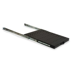 RIPIANO UNIVERSALE PER ARMADIO RACK 19" ESTRAIBILE SU BINARI TELESCOPICI 1 UNITA' NERO 570 MM.