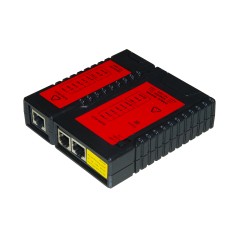TESTER DI RETE PER CAVI 6 E 8 POLI, RJ11 E RJ45 CON UNITA' LOCALE E REMOTA CON 8 LED + SCHERMATURA