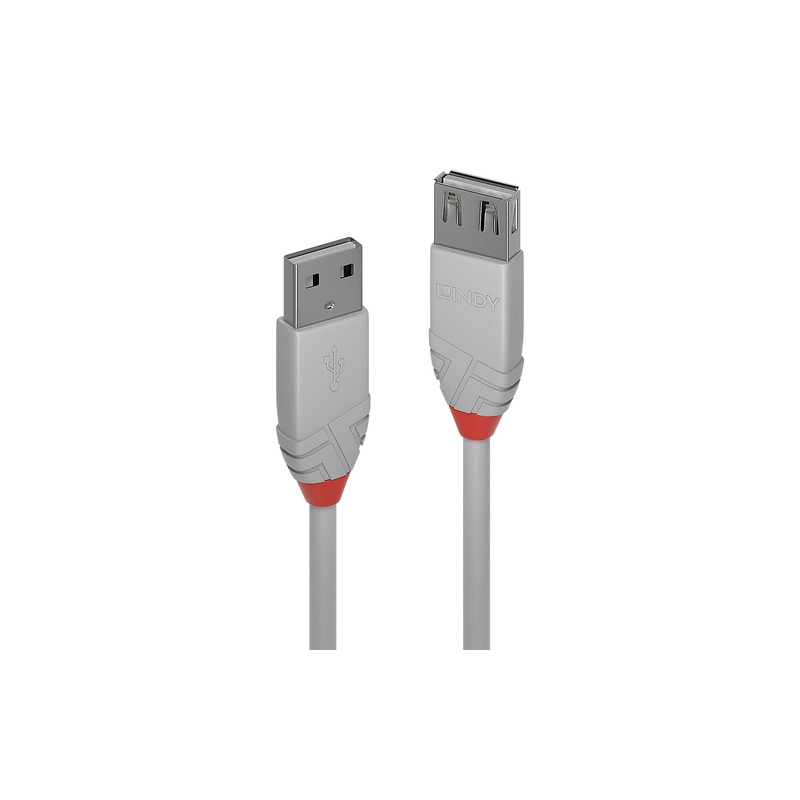 LINDY 2M USB 2.0 KABEL AM/AF GREY