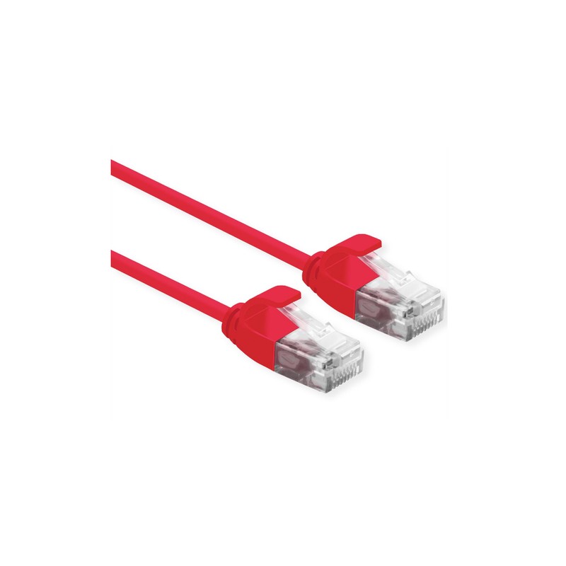 ROLINE CAVO UTP DATA CENTER PATCHCORD CAT.6A, CLASS EA, LSOH, SLIM, ROSSO, 1M