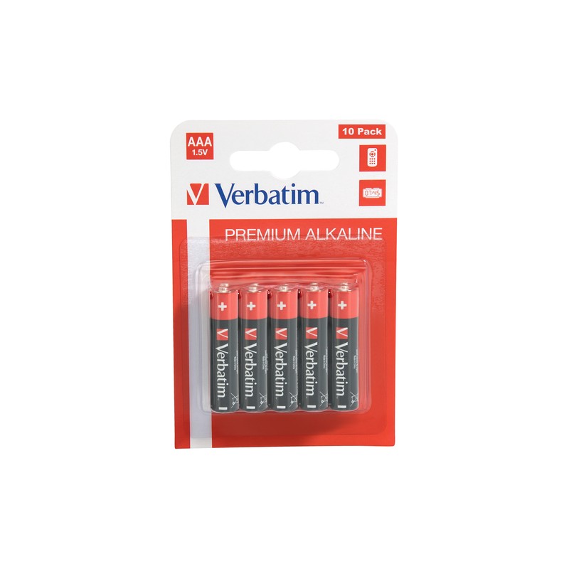 VERBATIM ALKALINE BATTERY AAA 10-PACK (HANGCARD)