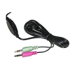 CUFFIA CON MICROFONO ORIENTABILE, CONNETTORE 2 X 3,5 MM E CONTROLLO VOLUME