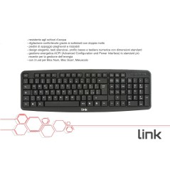 TASTIERA ITALIANA USB 108 TASTI COLORE NERO
