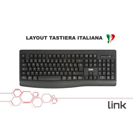KIT TASTIERA ITALIANA E MOUSE WIRELESS NERO