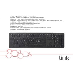 KIT TASTIERA ITALIANA E MOUSE WIRELESS CON PILE INCLUSE