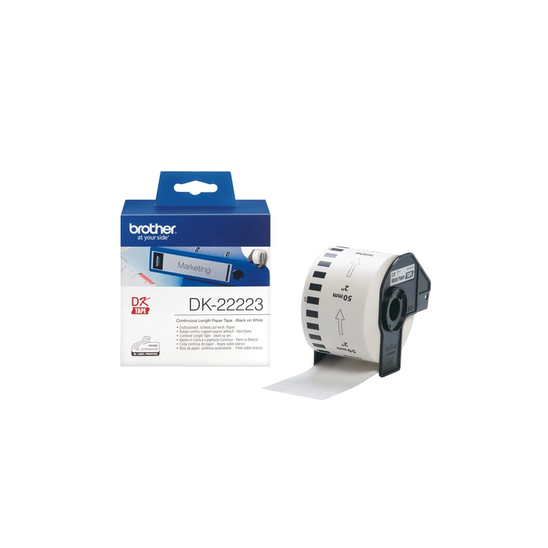 BROTHER DK-22223 NASTRO NERO SU BIANCO, 50MM. NASTRO LUNGO 30,48 MT