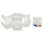 PRESA RETE KEYSTONE JACK RJ45 CATEGORIA 6 UTP TOOLESS COLORE BIANCO 180° CONTATTI DORATI 50 MICRON