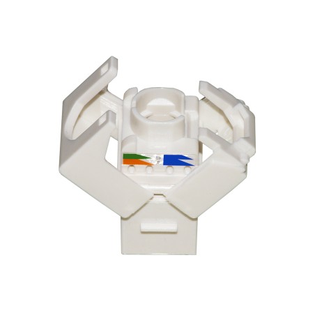 PRESA RETE KEYSTONE JACK RJ45 CATEGORIA 6 UTP TOOLESS COLORE BIANCO 180° CONTATTI DORATI 50 MICRON