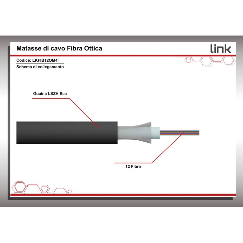 CAVO FIBRA OTTICA LOOSE TUBE 12 FIBRE OM4 INDOOR/OUTDOOR CPR ECA (AL METRO)