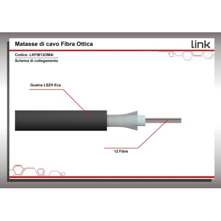 CAVO FIBRA OTTICA LOOSE TUBE 12 FIBRE OM4 INDOOR/OUTDOOR CPR ECA (AL METRO)