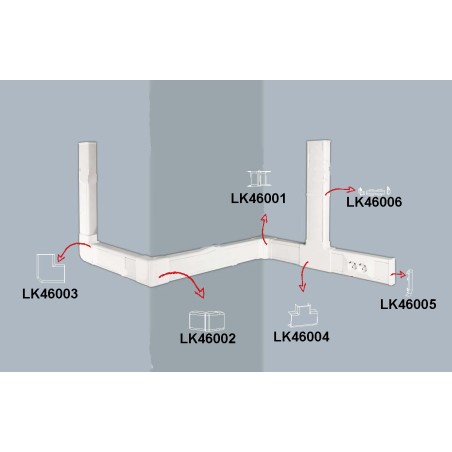 PEZZO DI GIUNZIONE PER 2 CANALINE LK46118 MM. 46X18