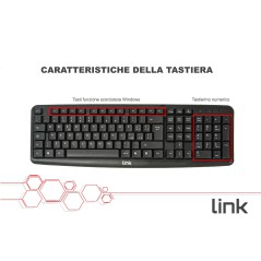 KIT TASTIERA ITALIANA 108 TASTI E MOUSE OTTICO CON CAVO USB