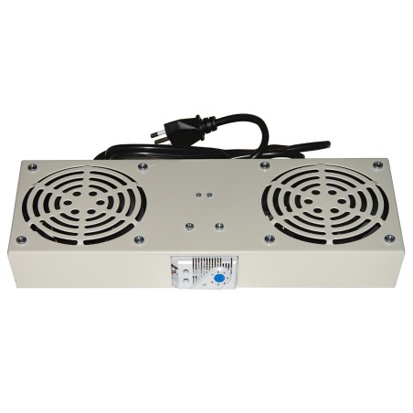 MODULO 2 VENTOLE CON TERMOSTATO PER ARMADI RACK A MURO LINK COLORE GRIGIO