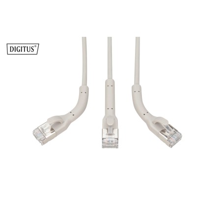 DIGITUS CAVO PATCH ANGOLATO CAT 6A F-FTP, RAME, 0,3 M, GRIGIO CONF 10 PEZZI