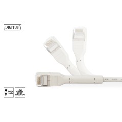 DIGITUS CAVO PATCH ANGOLATO CAT 6A F-FTP, RAME, 0,3 M, GRIGIO CONF 10 PEZZI