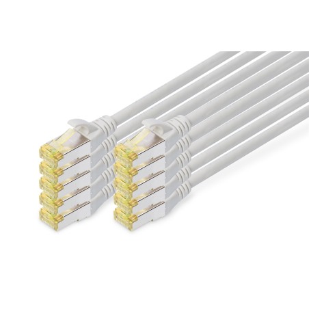 CAVO PATCH CAT 6A S/FTP, 10 PEZZI LUNGHEZZA 0,5 MT. COLORE GRIGIO