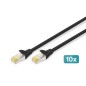 CAVO PATCH CAT 6A S/FTP, 10 PEZZI , 3 MT. COLORE NERO