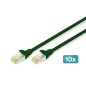 CAVO PATCH CAT 6A S/FTP, 10 PEZZI , 3 MT. COLORE VERDE
