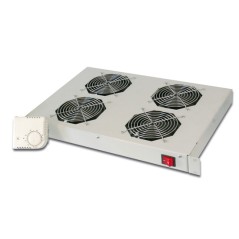 SISTEMA DI VENTILAZIONE CON TERMOSTATO MONTAGGIO FRONTALE IN ARMADI 19" CON 4 VENTOLE