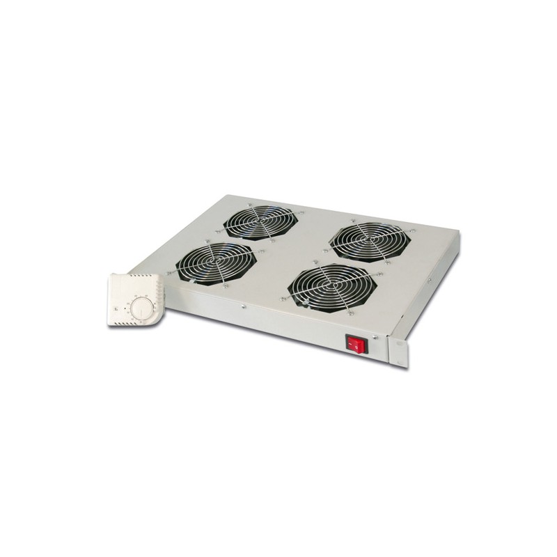 SISTEMA DI VENTILAZIONE CON TERMOSTATO MONTAGGIO FRONTALE IN ARMADI 19" CON 4 VENTOLE