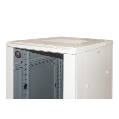 ARMADIO RACK 19" PER RETI 32U (A)1610, (L)600, (P)800 COLORE GRIGIO PORTA VETRO DISASSEMBLATO