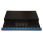 PANNELLO FIBRA OTTICA 19" CON 24 ADATTATORI SC SIMPLEX SINGLEMODE PROFONDITA' 250 MM COLORE NERO