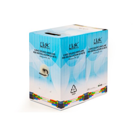 CAVO SOLIDO UTP PER RETI CATEGORIA 5E AWG24 MATERIALE CCA MATASSA MT 305 CLASSE CPR ECA
