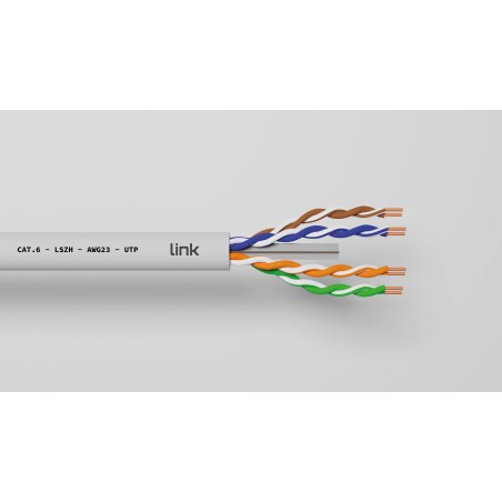 CAVO SOLIDO UTP PER RETI CATEGORIA 6 AWG23 MATERIALE CCA MATASSA MT 305 CLASSE CPR ECA
