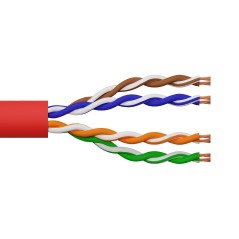 MATASSA CAVO RETE CATEGORIA 6A NON SCHERMATO UTP AWG24 HALOGENFREE FLESSIBILE COLORE ROSSO MT.100