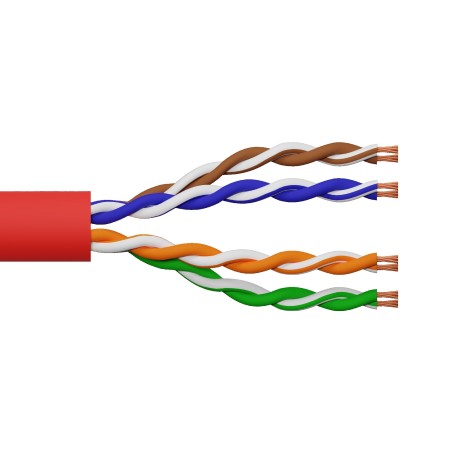 MATASSA CAVO RETE CATEGORIA 6A NON SCHERMATO UTP AWG24 HALOGENFREE FLESSIBILE COLORE ROSSO MT.100