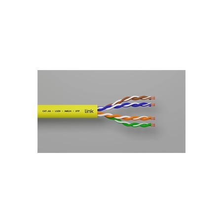 MATASSA CAVO RETE CATEGORIA 6A NON SCHERMATO UTP AWG24 HALOGENFREE FLESSIBILE COLORE GIALLO MT.100