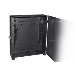 ARMADIO RACK 19" DA MURO VERTICALE 5U MISURE MM 650X730X248 COLORE NERO PER SERVER PROFONDI FINO A 58 CM, CON MONTANTI REGOLABIL