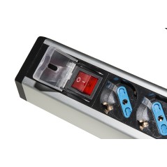 MULTIPRESA DA TAVOLO 4 PRESE UNIVERSALI CON 2 PORTE USB E INTERRUTTORE CON COPERCHIO DI PROTEZIONE CAVO MT 1,80 SPINA TRIPOLARE