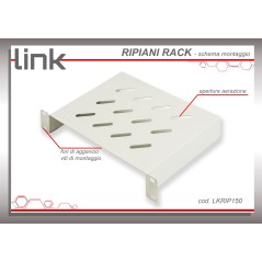 RIPIANO 1U PER ARMADI RACK 10" 150 MM COLORE GRIGIO