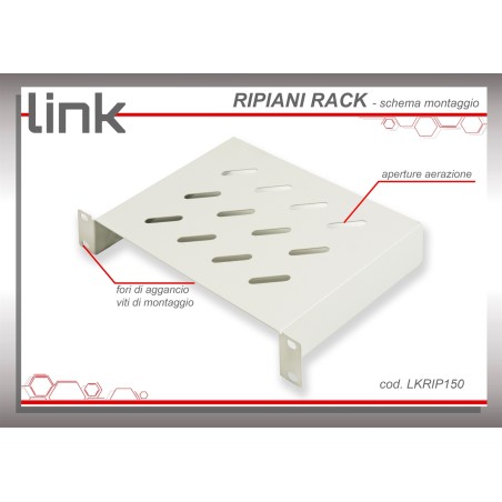 RIPIANO 1U PER ARMADI RACK 10" 150 MM COLORE GRIGIO