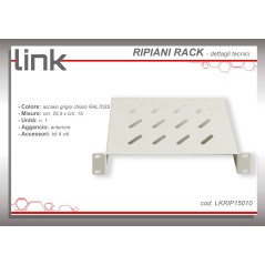 RIPIANO 1U PER ARMADI RACK 10" 150 MM COLORE GRIGIO