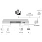 SWITCH 24 PORTE GIGABIT POE 400 WATT CON 2 PORTE SFP