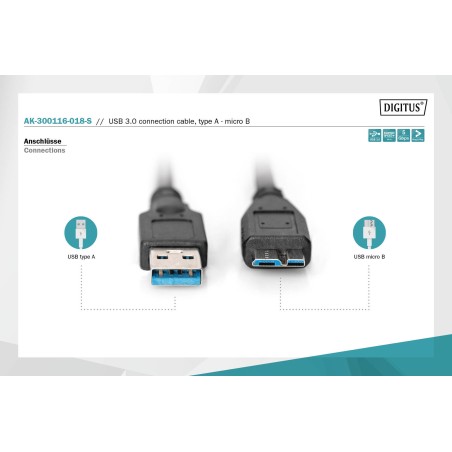 CAVO USB 3.0 - MICRO USB B 3.0 MT 1,8