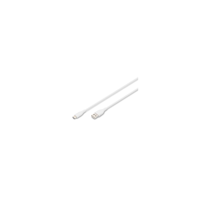 CAVO RICARICA GUAINA SILICONE USB-A / USB-C 1M, USB 2.0, 60W, BIANCO