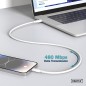 CAVO RICARICA GUAINA SILICONE USB-A / USB-C 1M, USB 2.0, 60W, BIANCO