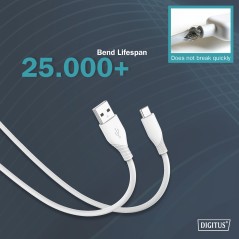 CAVO RICARICA GUAINA SILICONE USB-A / USB-C 1M, USB 2.0, 60W, BIANCO