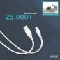CAVO RICARICA GUAINA SILICONE USB-A / USB-C 1M, USB 2.0, 60W, BIANCO