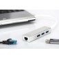 HUB A 3 PORTE USB 3.0 E ADATTATORE LAN GIGABIT DIGITUS