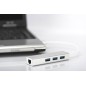 HUB A 3 PORTE USB 3.0 E ADATTATORE LAN GIGABIT DIGITUS