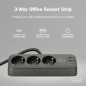 DIGITUS PRESA PER UFFICIO A 3 VIE CON 2X CONNESSIONI USB-A E 1X USB-C, NERO