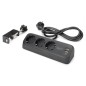 DIGITUS PRESA PER UFFICIO A 3 VIE CON 2X CONNESSIONI USB-A E 1X USB-C, NERO